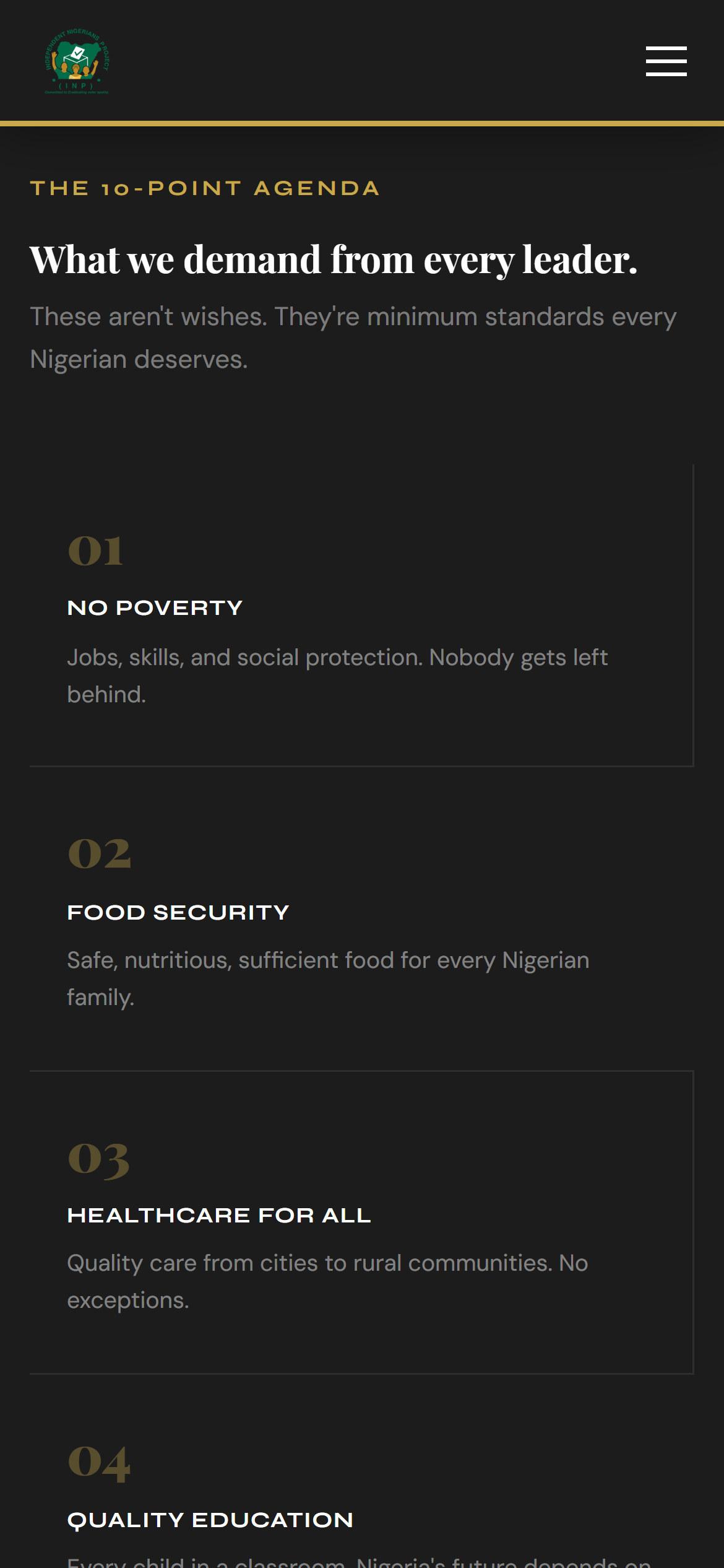 The 10-point agenda stacked for a phone screen